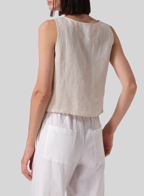 Linen Boxy Top