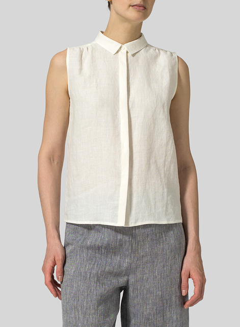 Linen Classic Sleeveless Top