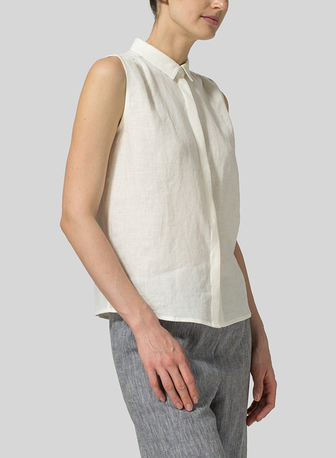 Linen Classic Sleeveless Top