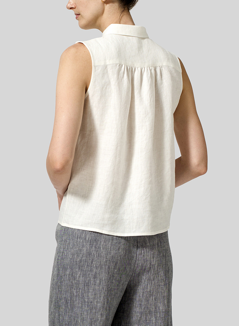 Linen Classic Sleeveless Top