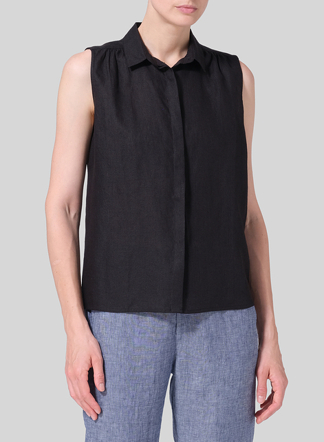 Linen Classic Sleeveless Top