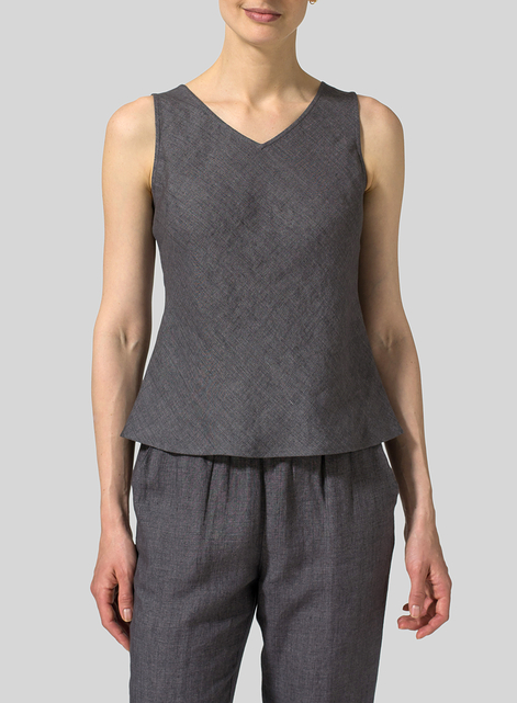 Linen Bias Cut Slim Fit Tank Top