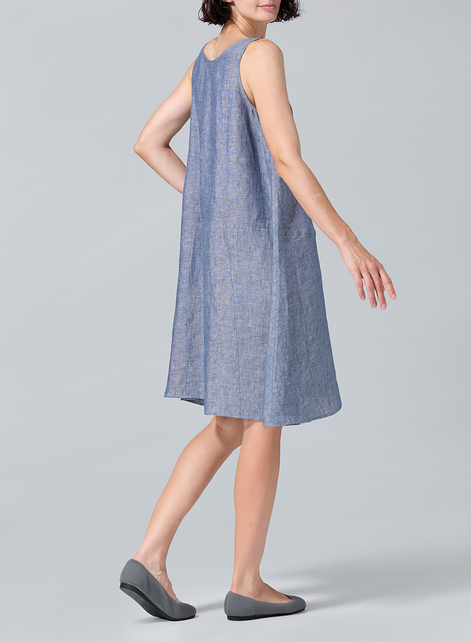 Linen A-line Scoop Neck Tunic