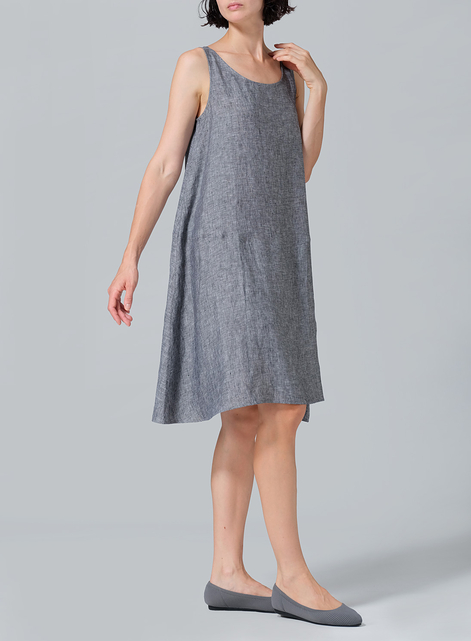 Linen A-line Scoop Neck Tunic