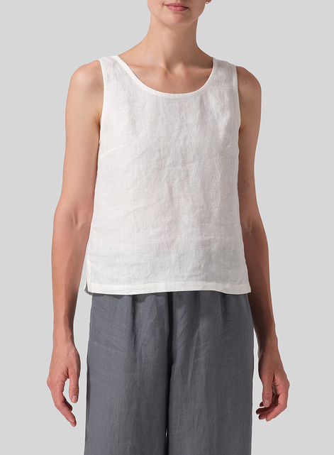 Linen Nice Fit Sleeveless Tank Top