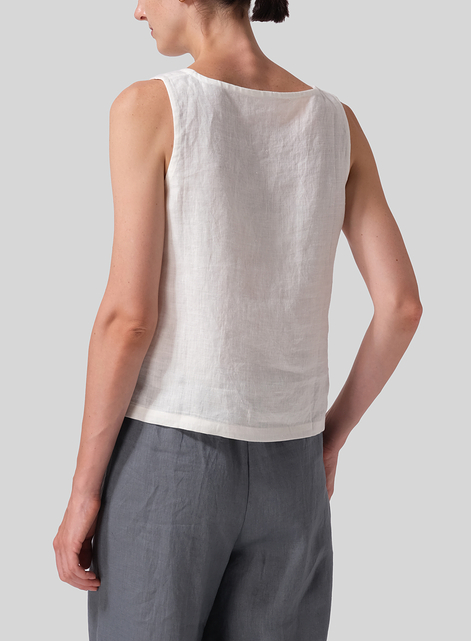 Linen Nice Fit Sleeveless Tank Top