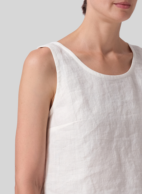 Linen Nice Fit Sleeveless Tank Top