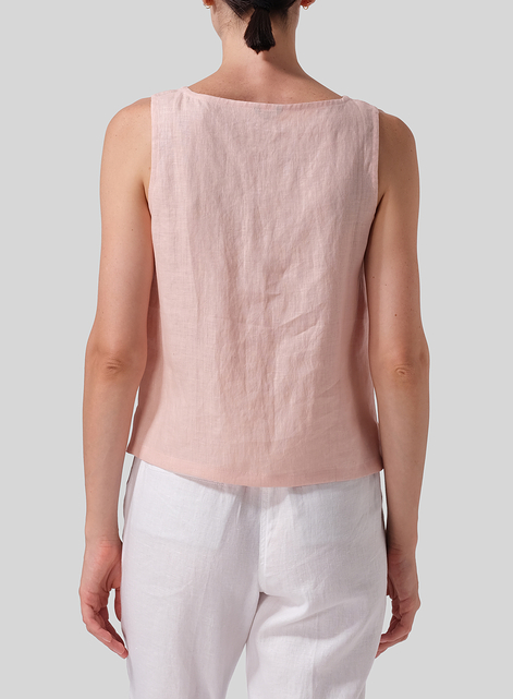 Linen Nice Fit Sleeveless Tank Top