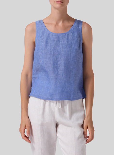 Linen Nice Fit Sleeveless Tank Top