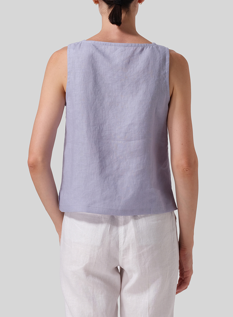 Linen Nice Fit Sleeveless Tank Top