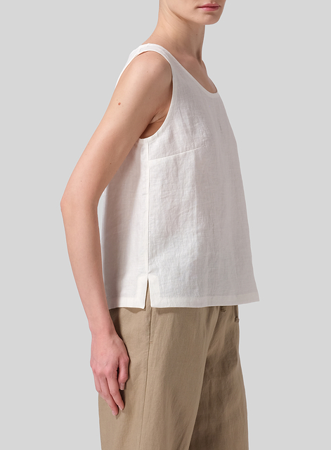 Linen Nice Fit Sleeveless Tank Top