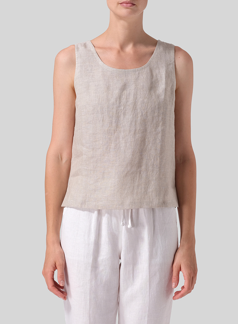 Linen Nice Fit Sleeveless Tank Top