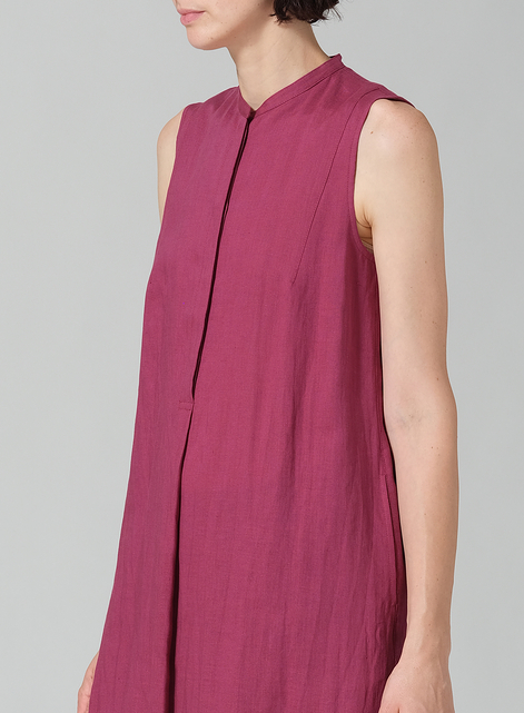 Linen Sleeveless A-line Long Tunic