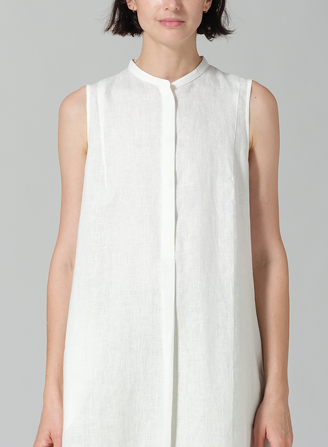 Linen Sleeveless A-line Long Tunic