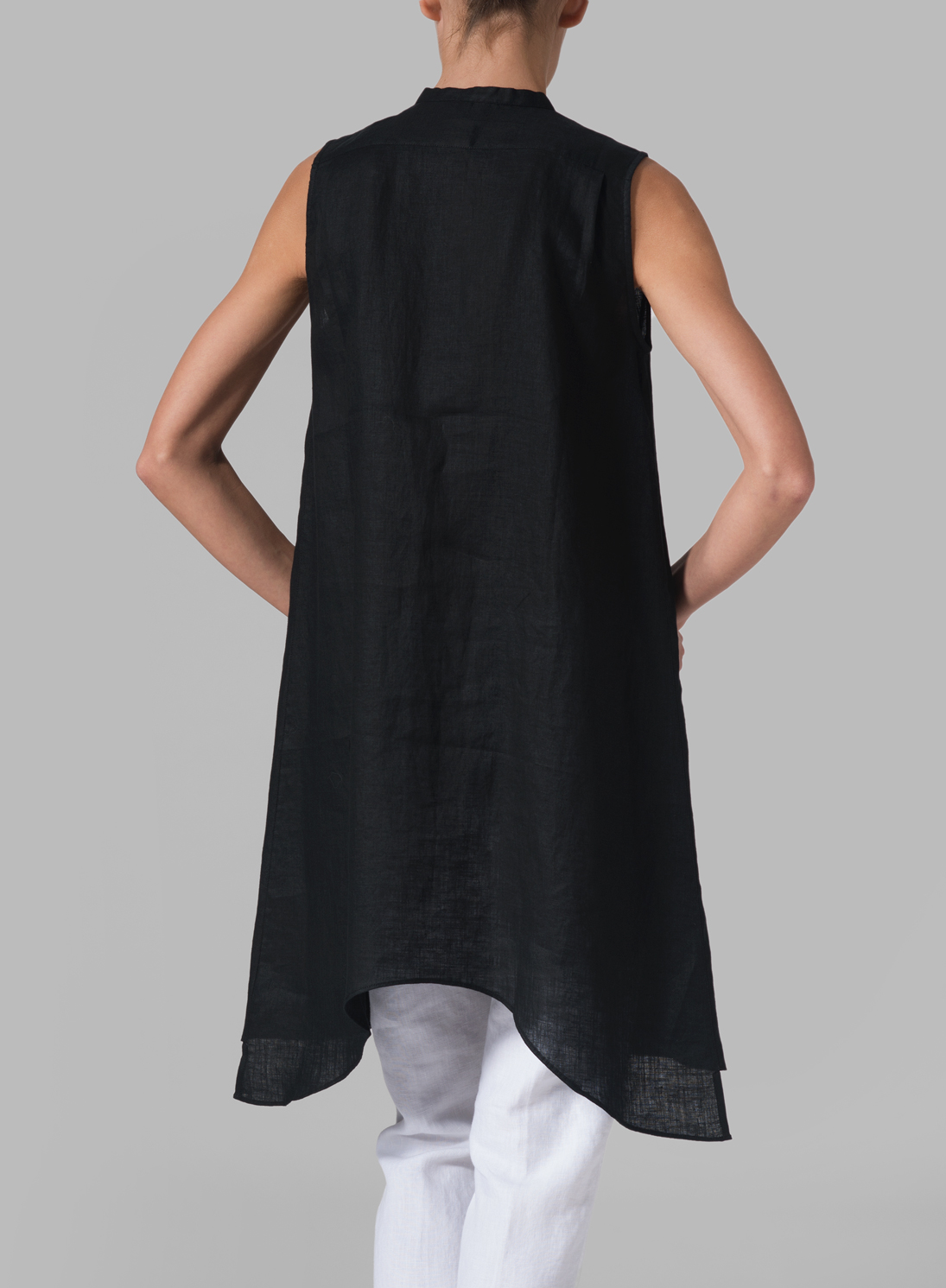 Sleeveless Tunic Dress With an Asymmetric Hem | STEPHIN LALAN