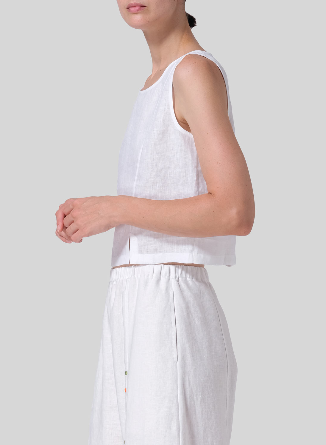 Linen Sleeveless Short Tank