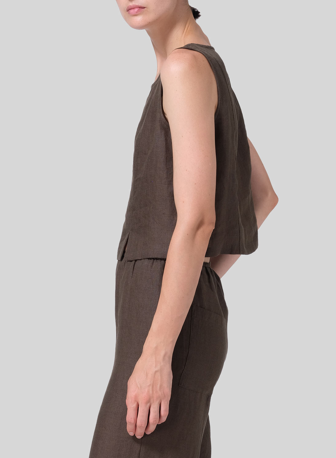 Linen Sleeveless Short Tank