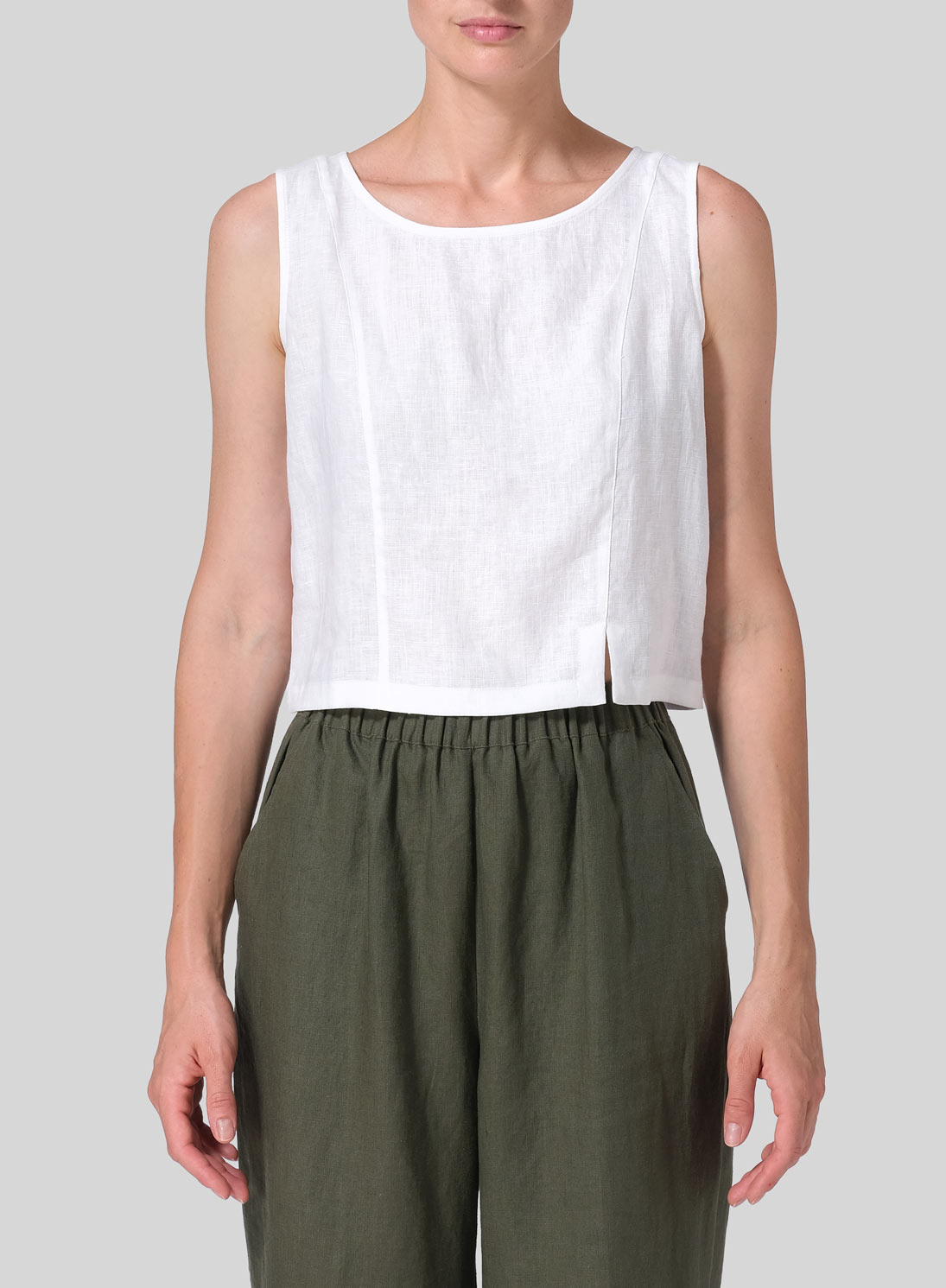 Linen Sleeveless Short Tank