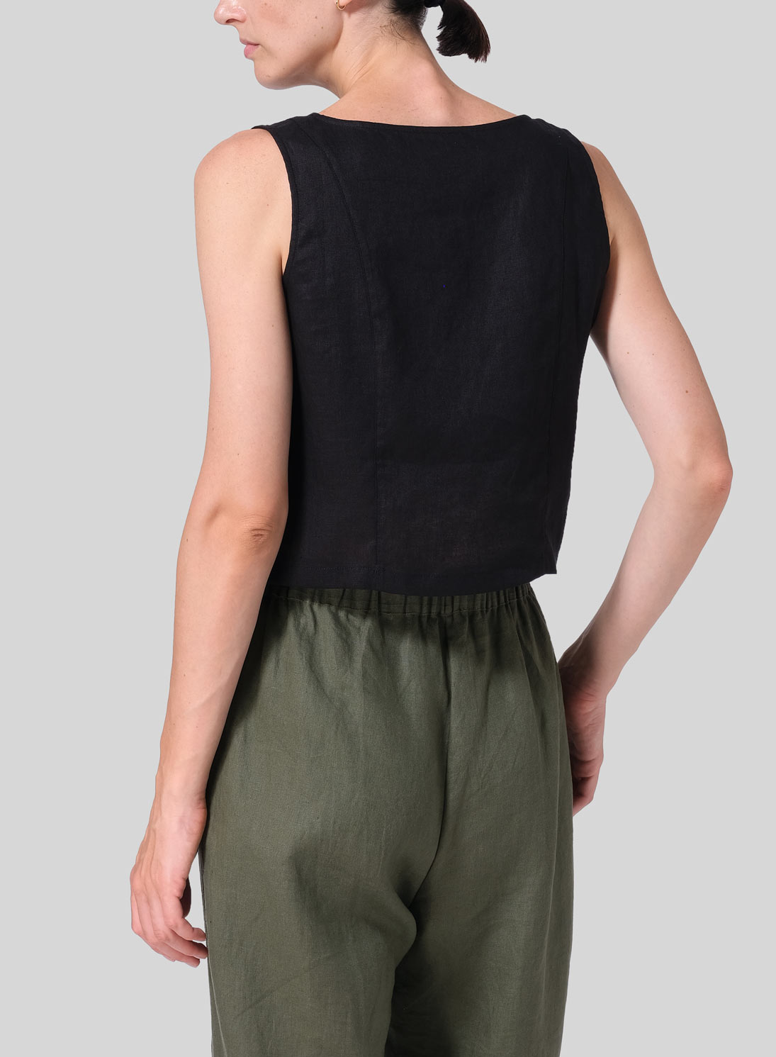 Linen Sleeveless Short Tank