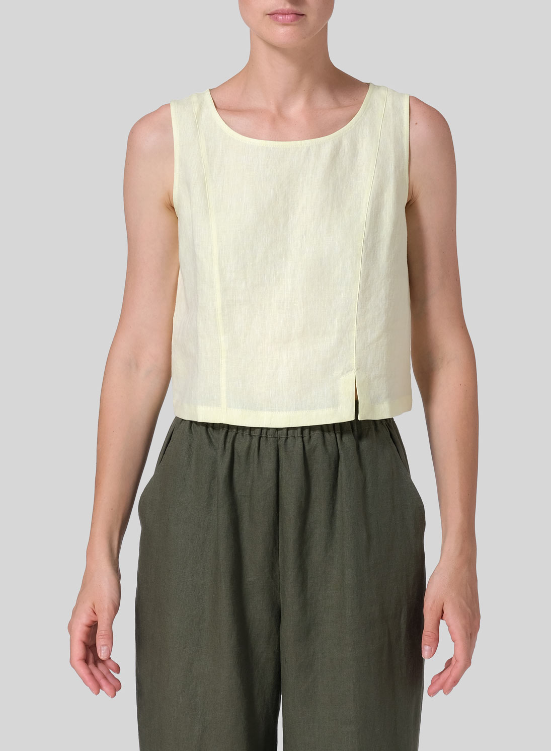 Linen Sleeveless Short Tank