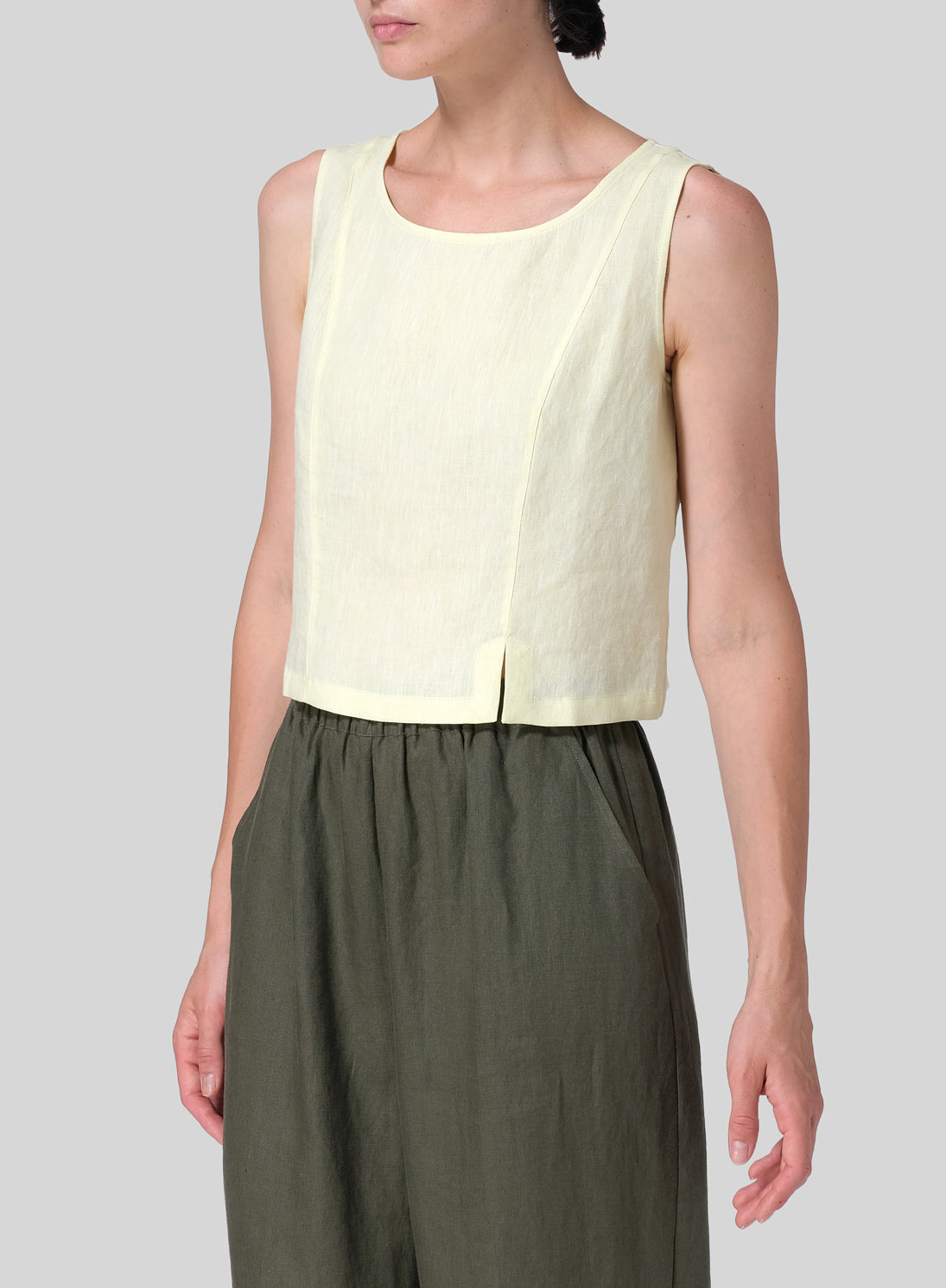 Linen Sleeveless Short Tank