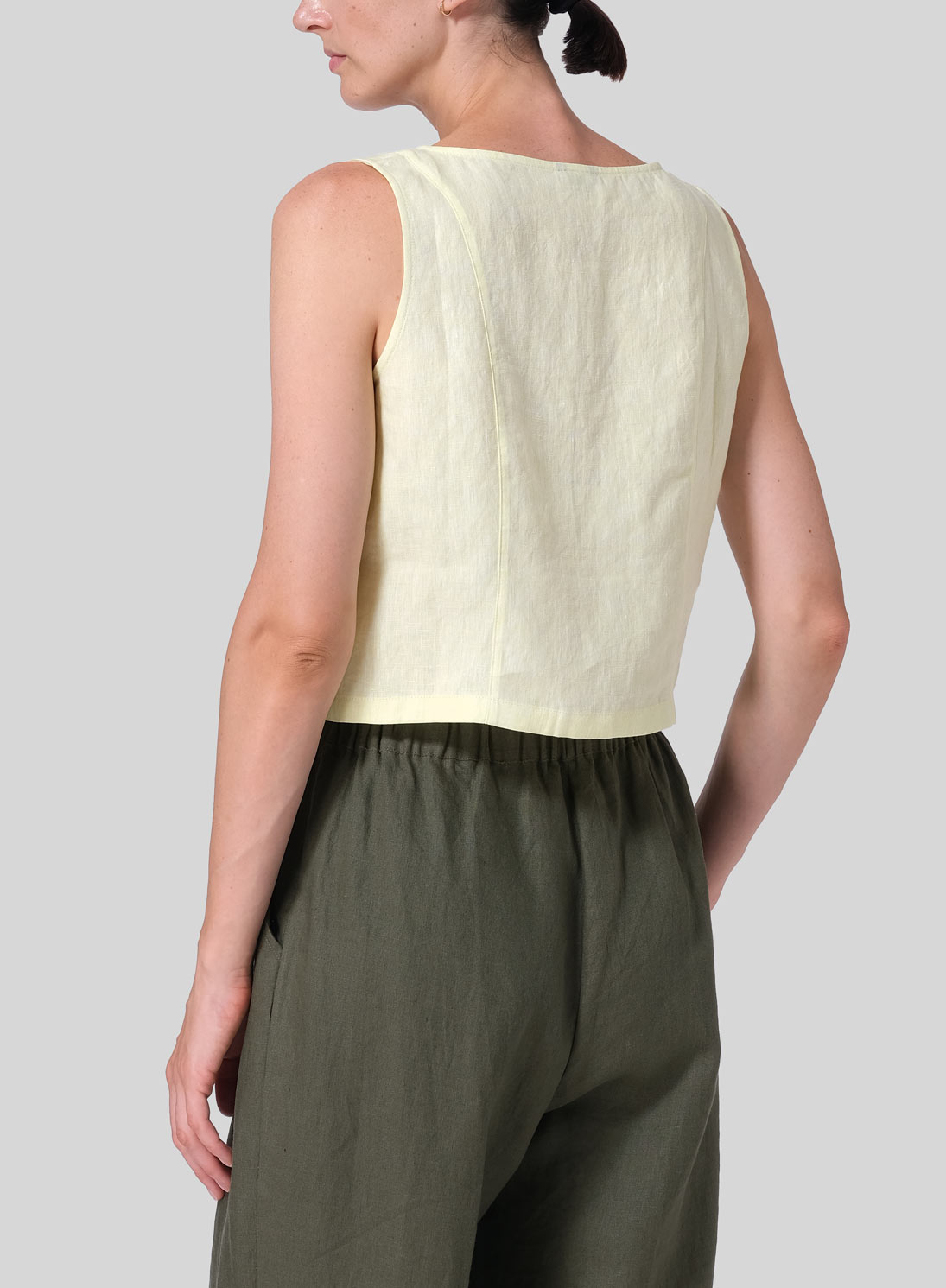 Linen Sleeveless Short Tank