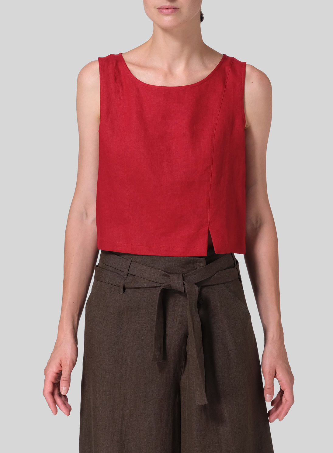 Linen Sleeveless Short Tank