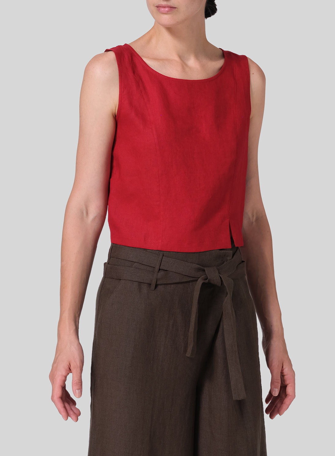 Linen Sleeveless Short Tank