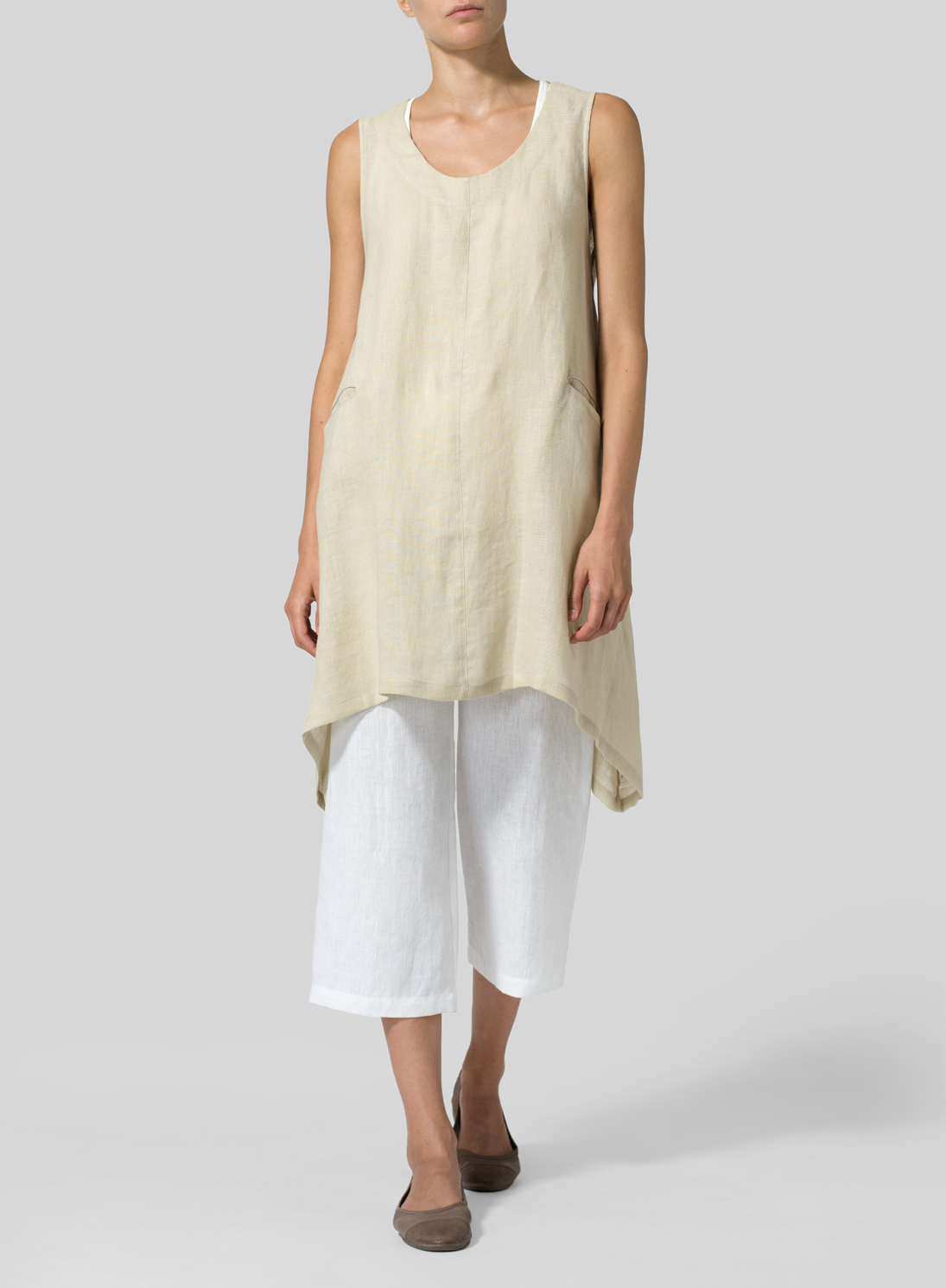 Linen High-Low Extra Long Tunic