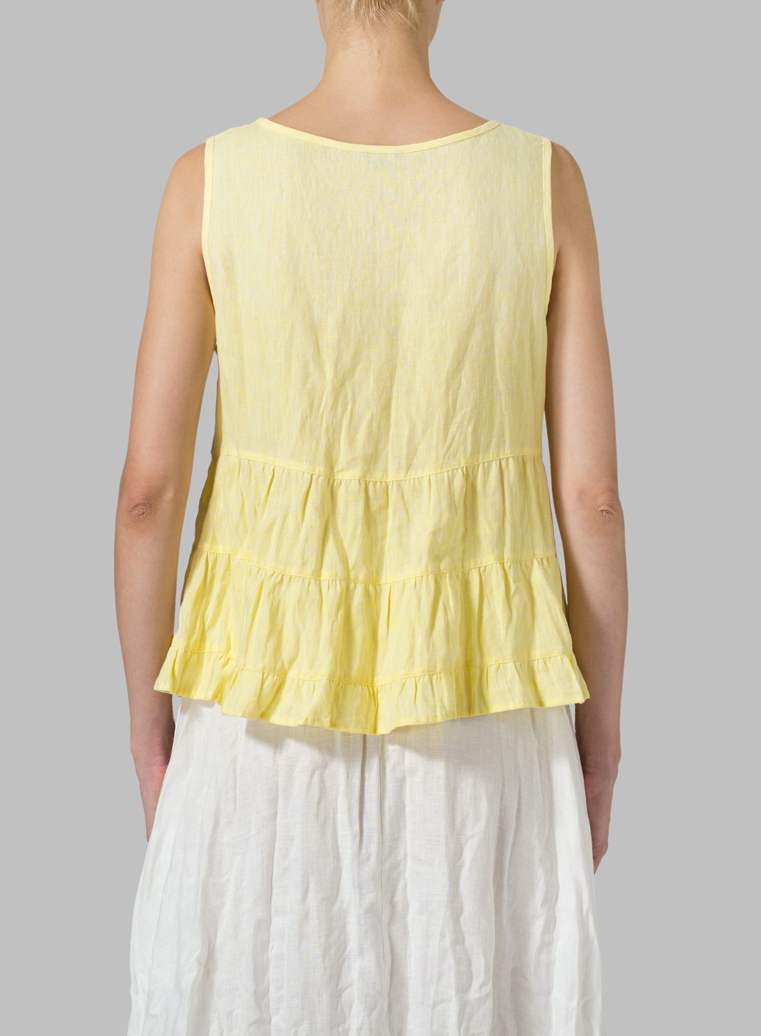 sleeveless linen tops uk