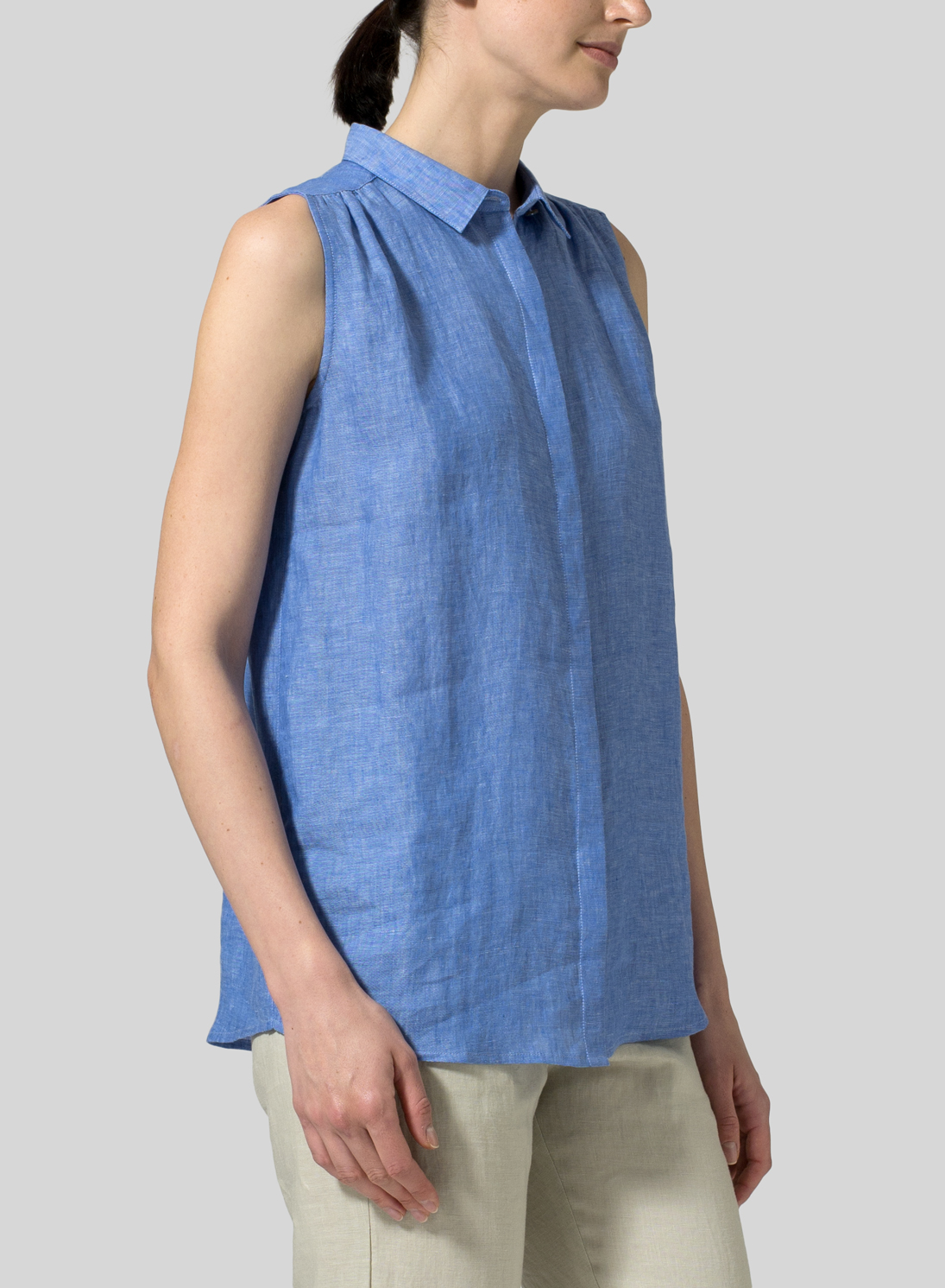 Linen Sleeveless Shirt