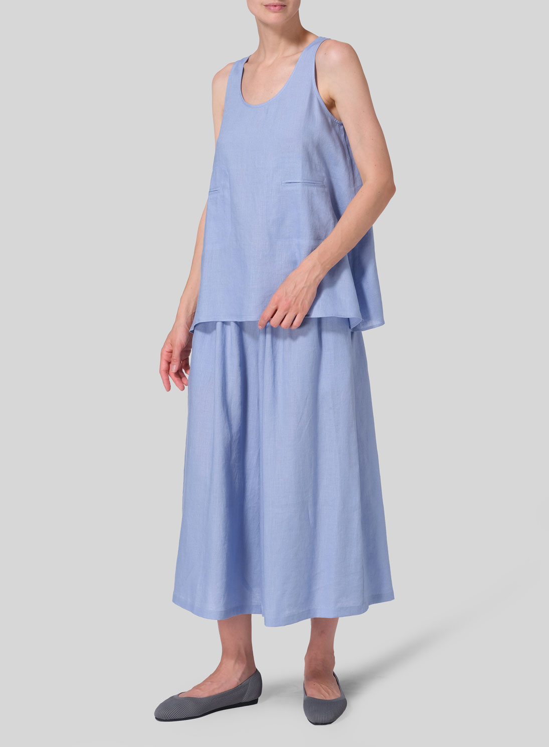 Linen A-line Double Pocketed Tank