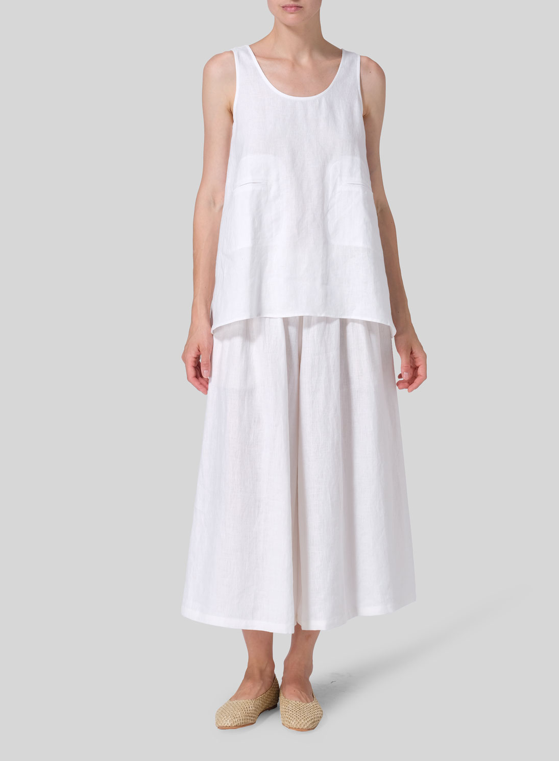 Linen A-line Double Pocketed Tank