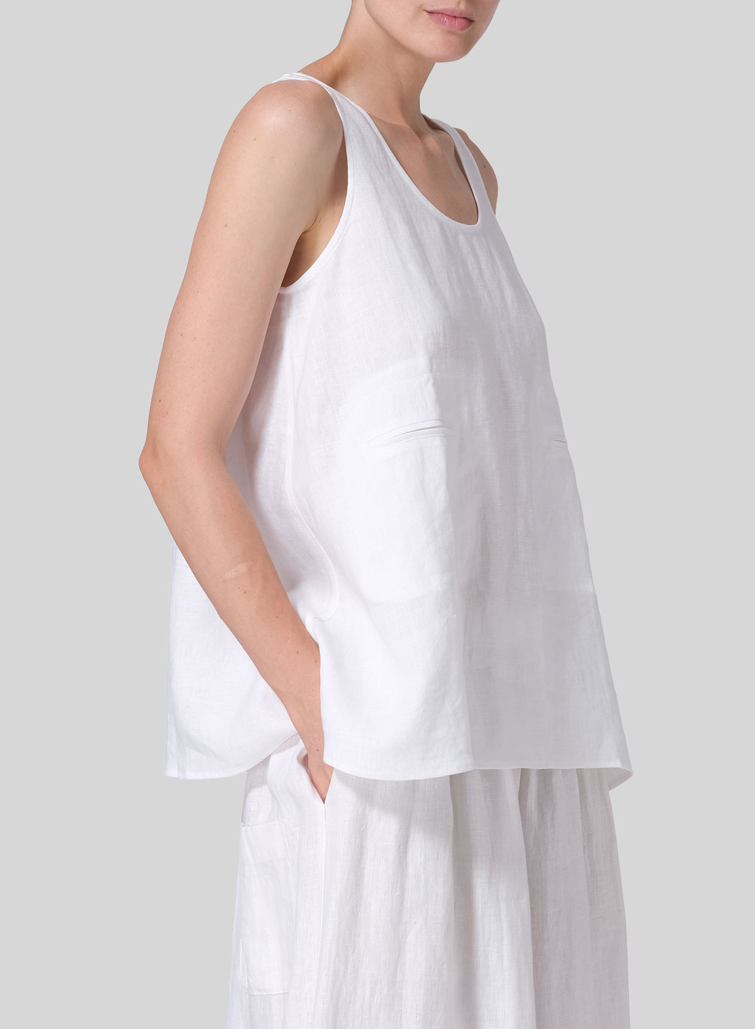 Linen A-line Double Pocketed Tank