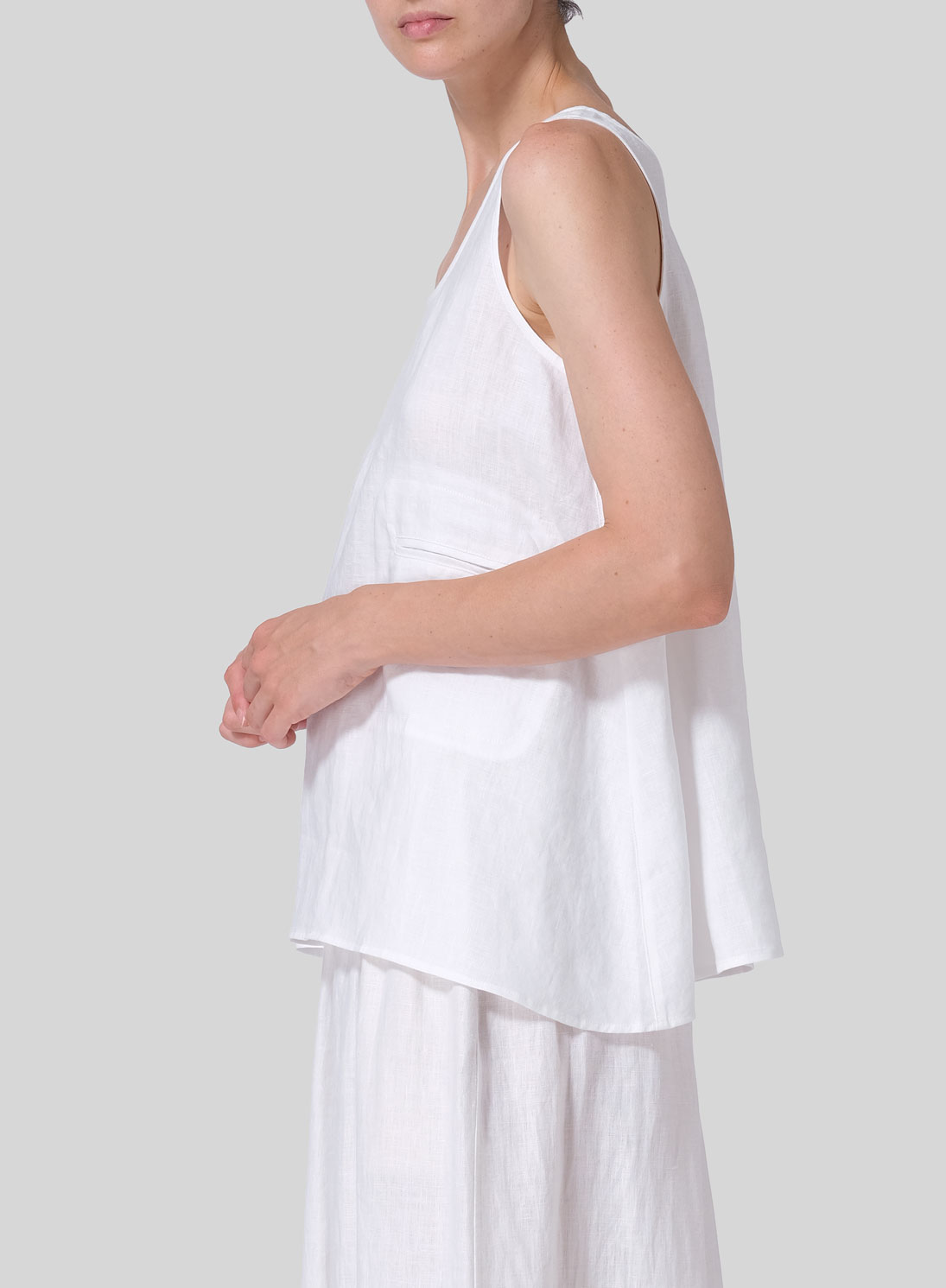 Linen A-line Double Pocketed Tank