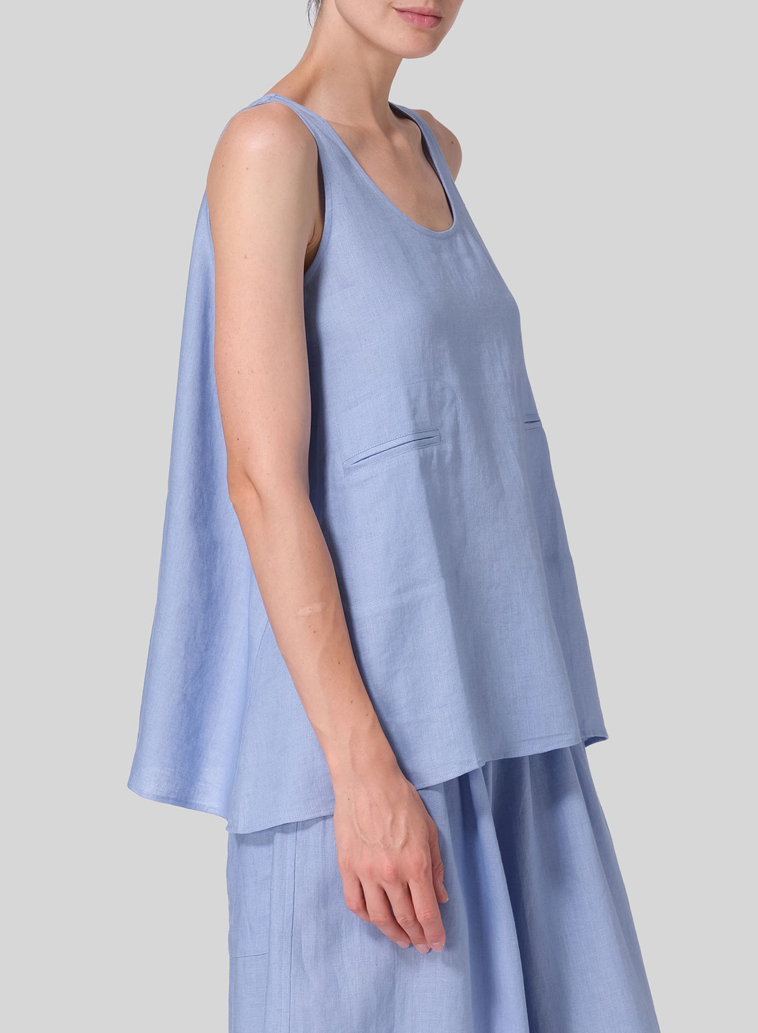 Linen A-line Double Pocketed Tank