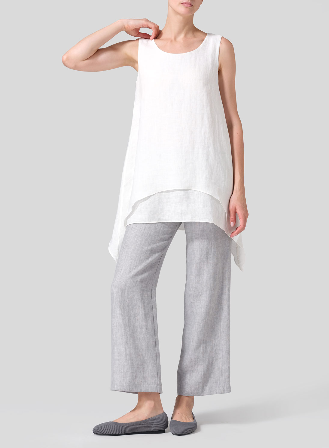 Linen Sleeveless Layered Lightweight Top