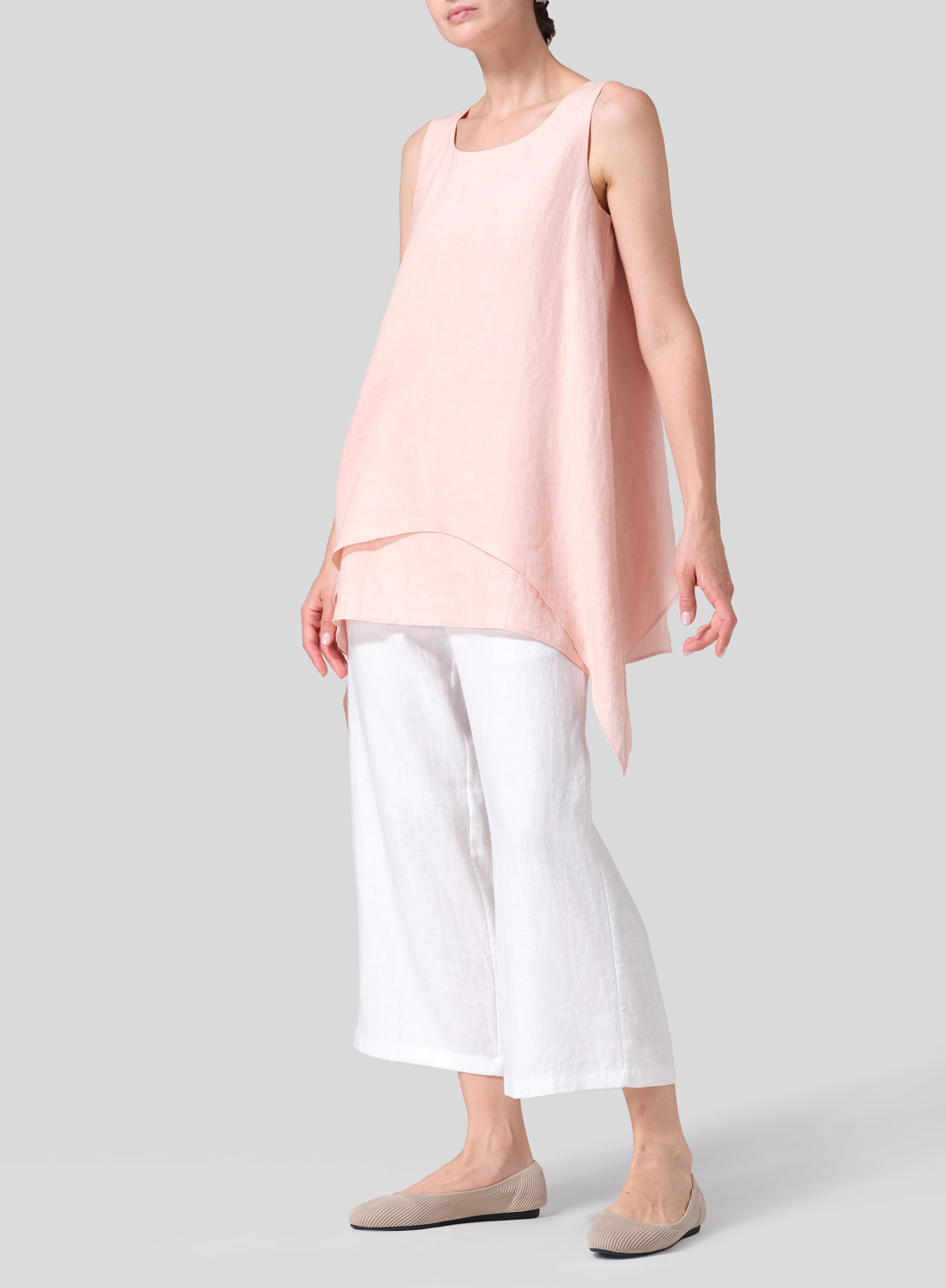 Linen Sleeveless Layered Lightweight Top