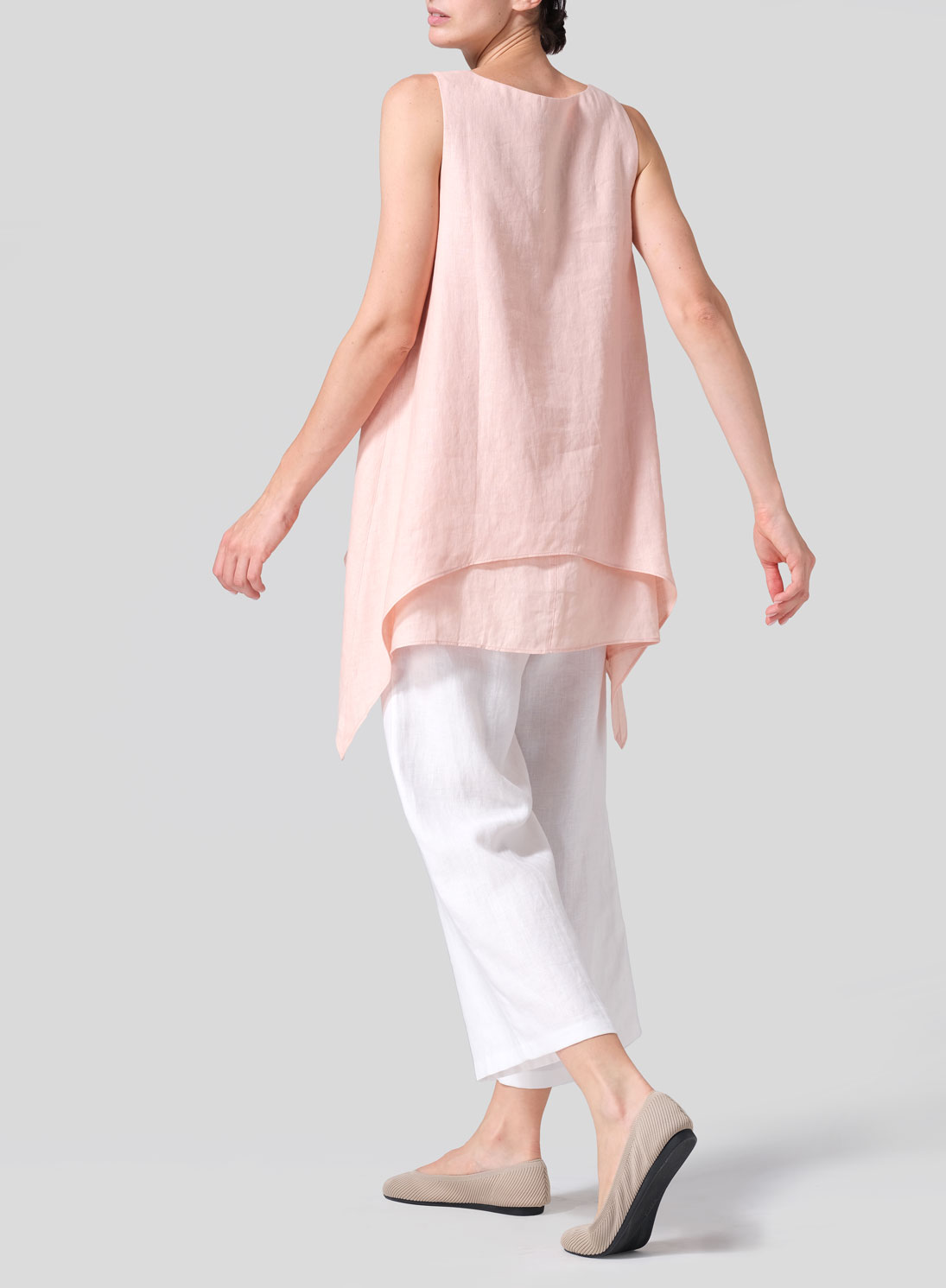 Linen Sleeveless Layered Lightweight Top