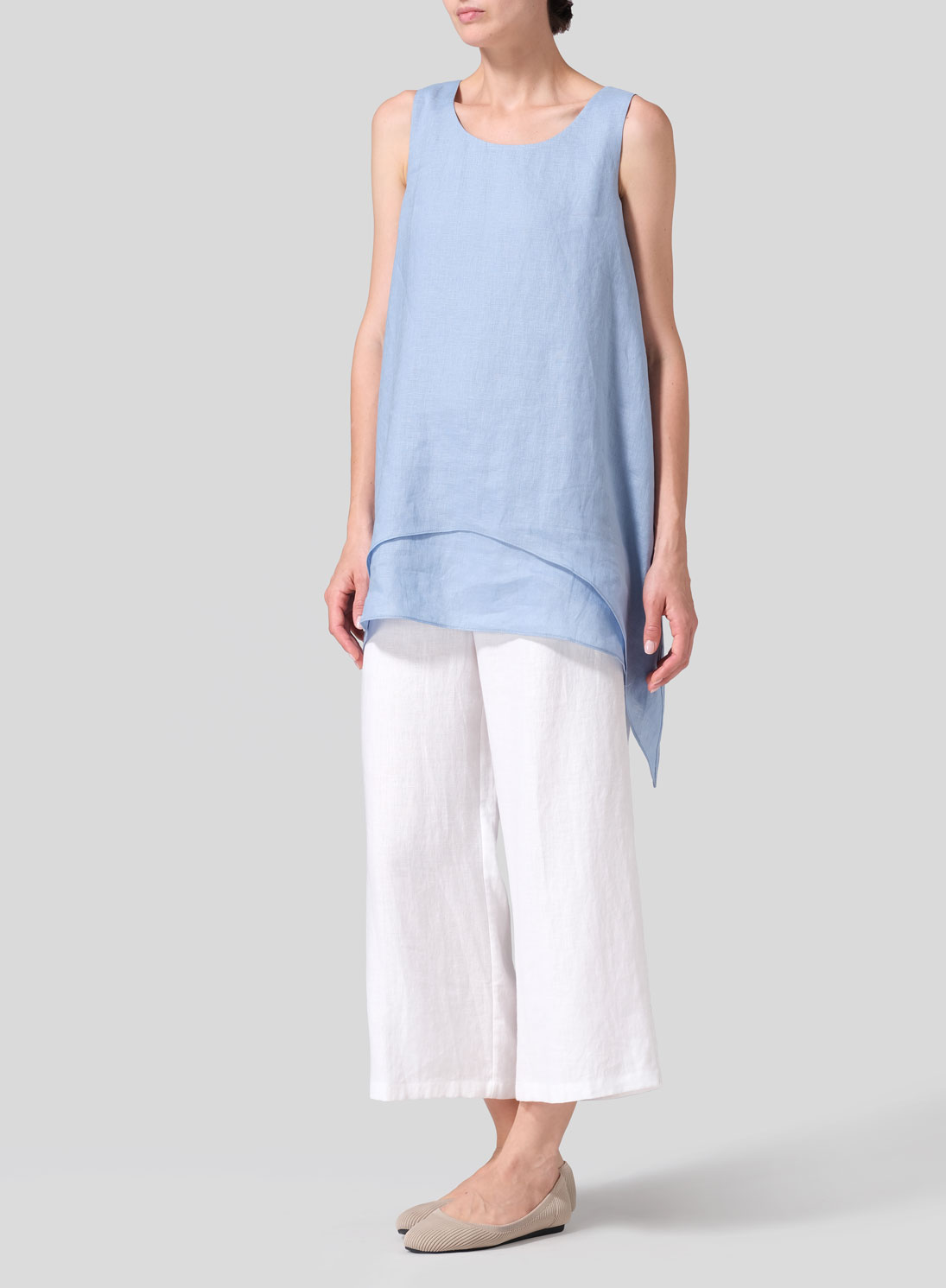 Linen Sleeveless Layered Lightweight Top