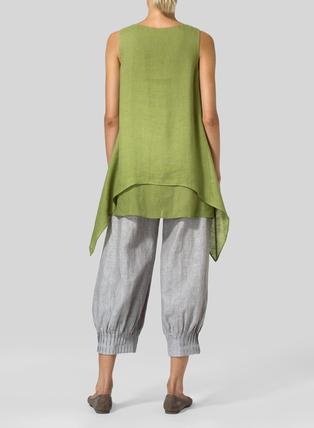 Linen Gauze Sleeveless Layered Top