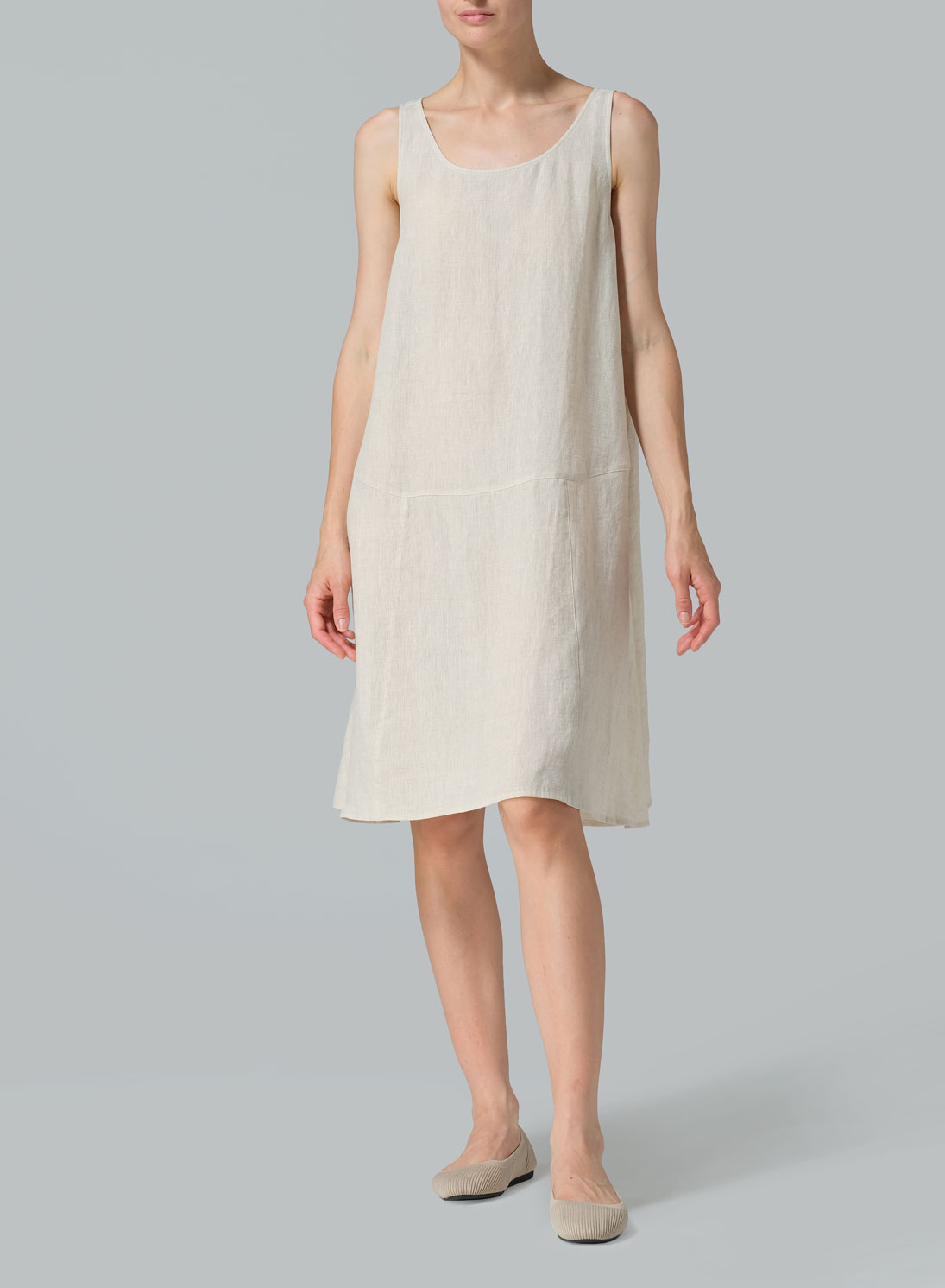 Linen A-line Scoop Neck Tunic